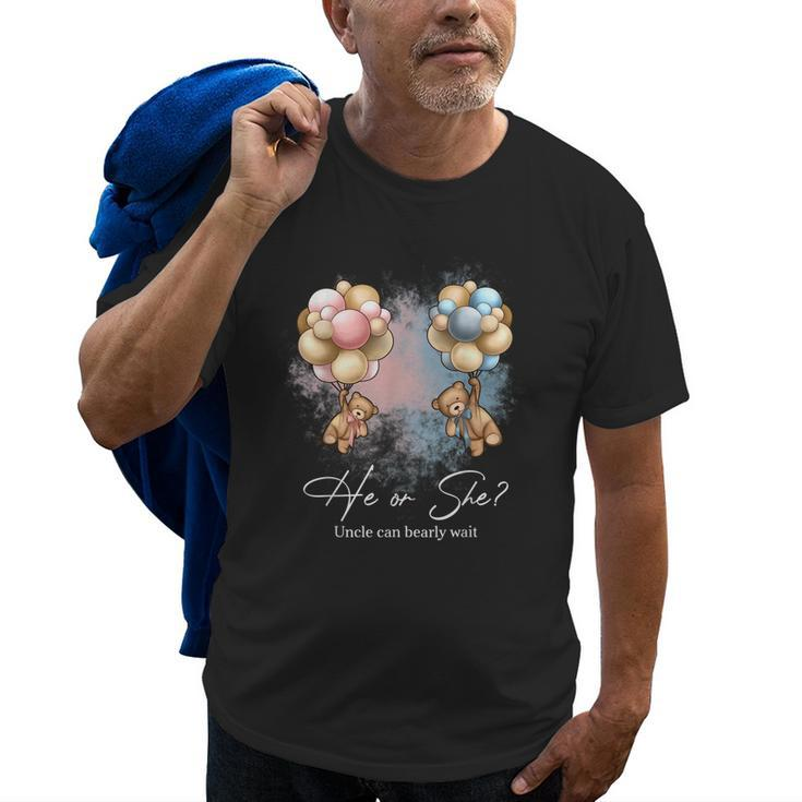 Bears Balloons Uncle Can Bearly Wait Gender Reveal Old Men T-shirt