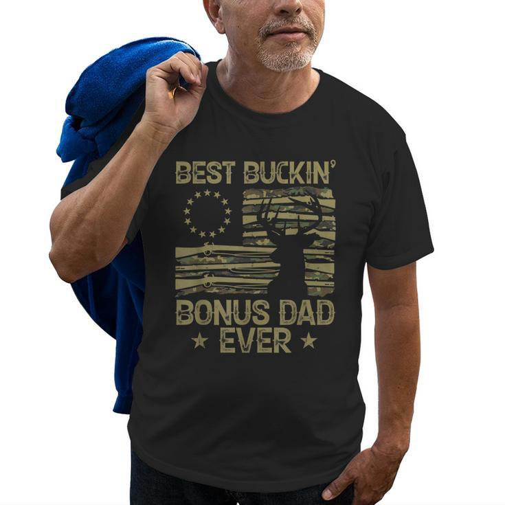 Best Buckin Bonus Dad Ever T  Gun Camo Old Men T-shirt