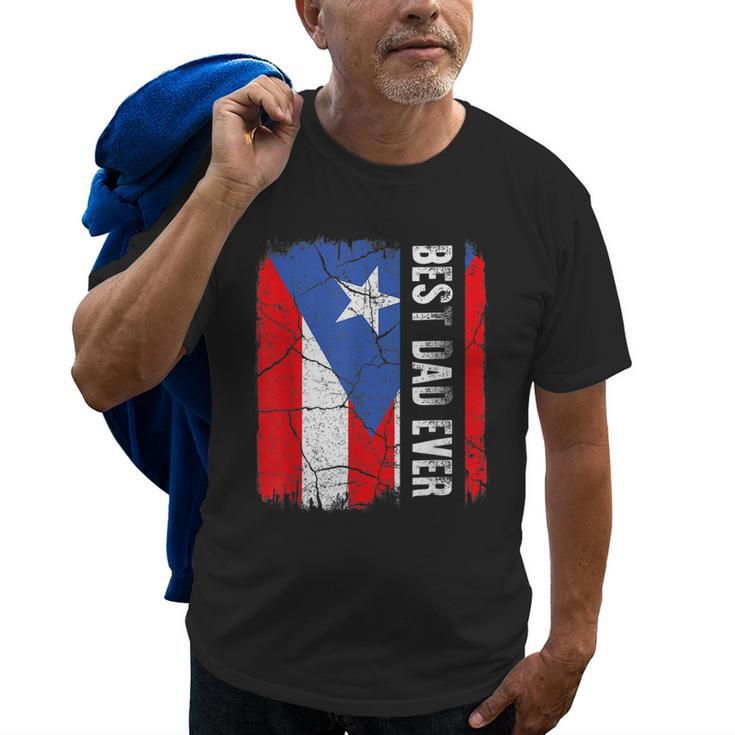 Best Puerto Dad Ever Puerto Rican Flag Vintage Retro Old Men T-shirt
