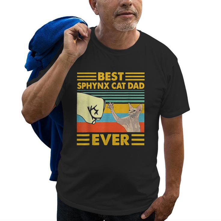 Best Sphynx Cat Dad Ever Retro Vintage Sunset Old Men T-shirt