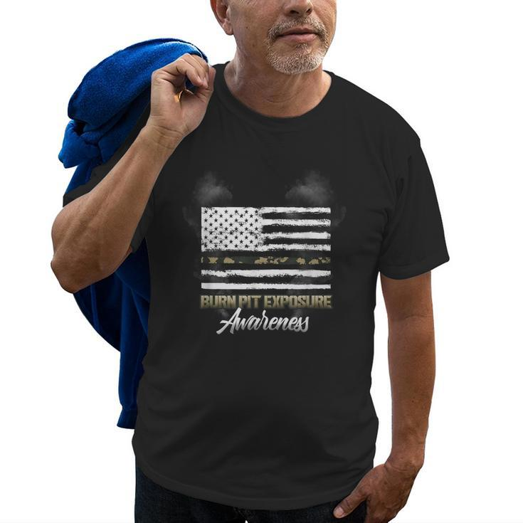 Burn Pit Exposure Awareness | Us Military Veteran Support Old Men T-shirt