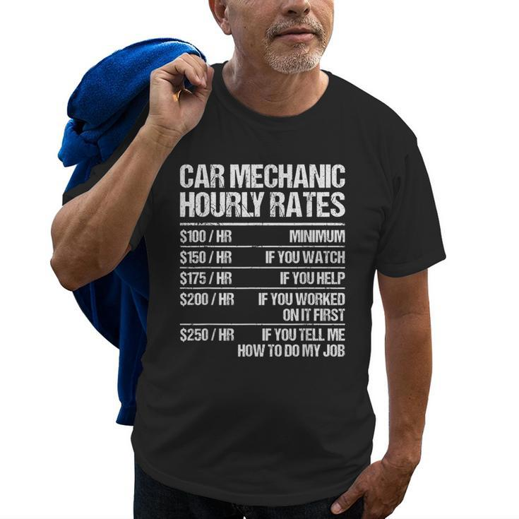 Car Mechanic Hourly Rates Cars Fixer Repairman Funny Gift Old Men T-shirt