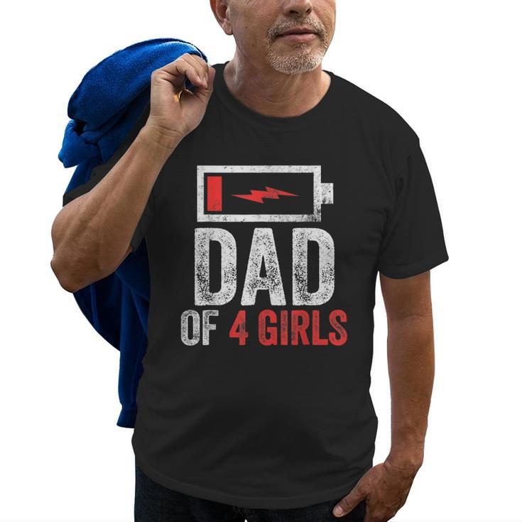 Dad Of 4 Girls Gift From Daughter Fathers Day Gift For Mens Old Men T-shirt
