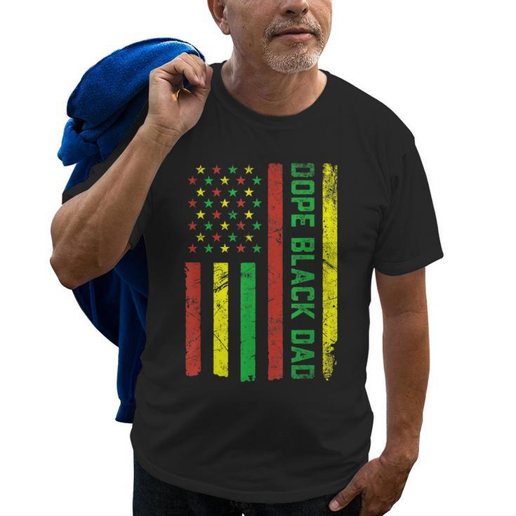 Dope Black Dad Junenth Flag Pride African American Gift For Mens Old Men T-shirt