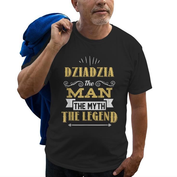 Dziadzia Man Myth Legend Funny Papa Fathers Day Grandpa Gift Old Men T-shirt