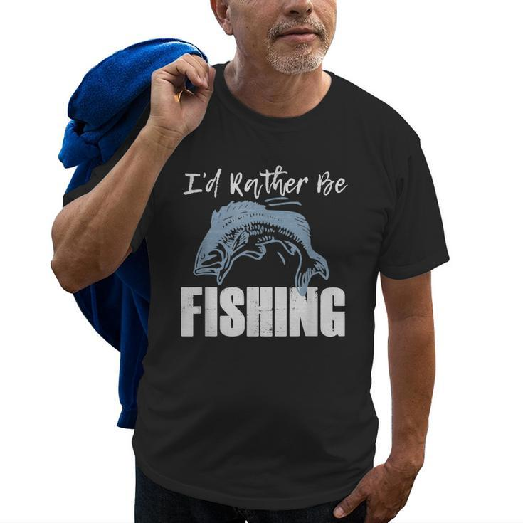 Fishing Lover Gift Rather Be Fishing Vintage Men Dad Grandpa Old Men T-shirt