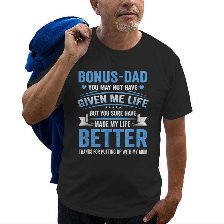 Funny Fathers Day Bonus Dad Gift From Daughter Son Wife Old Men T-shirt