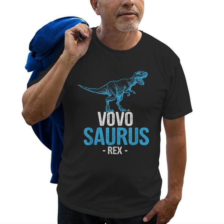 Funny Fathers Day Gift For Grandpa Vovo Saurus Rex Old Men T-shirt