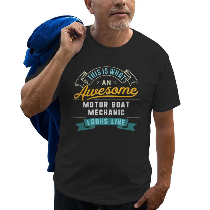 Funny Motor Boat Mechanic  Awesome Job Occupation Old Men T-shirt