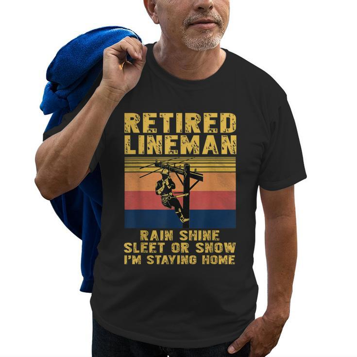 Funny Retirement Retired Lineman Electrician Grandpa Gift For Mens Old Men T-shirt