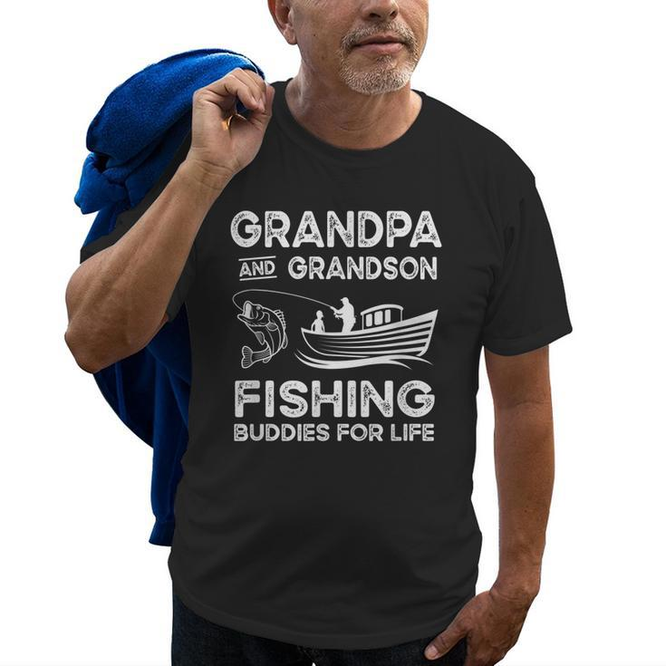 Grandpas Fishing Buddy Grandson Granddaughter Old Men T-shirt