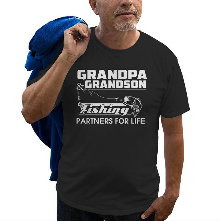Grandpa And Grandson Fishing Partners For Life Family Old Men T-shirt