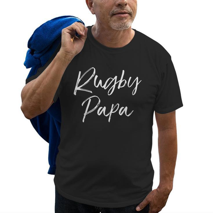 Grandpa Cute Matching Rugby Gift For Family Group Rugby Papa Old Men T-shirt