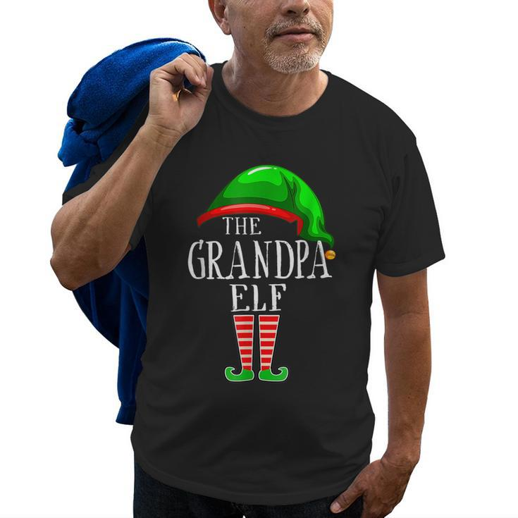 Grandpa Elf Matching Family Group Christmas Party Pajama Old Men T-shirt
