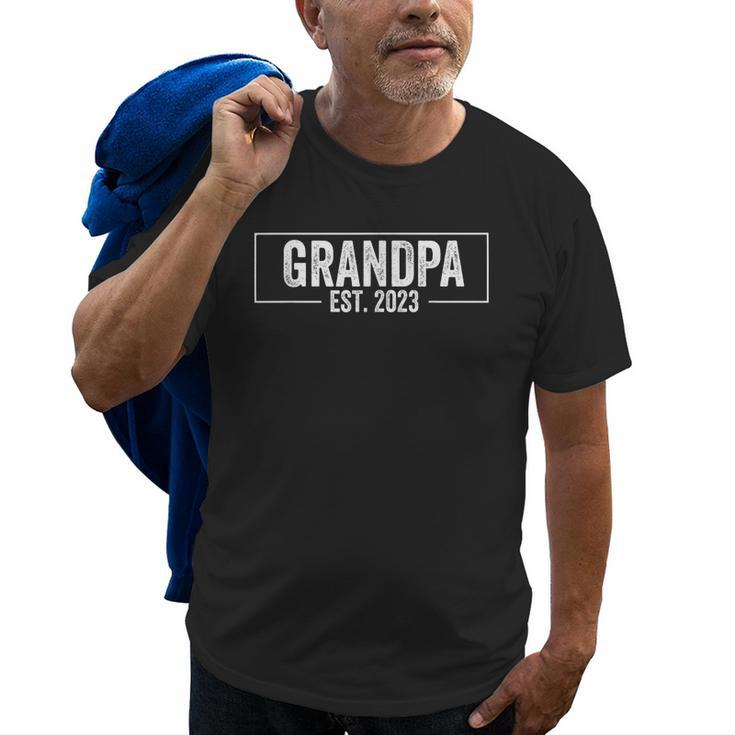 Grandpa Est 2023 Funny First Time Grandfather Promoted Gift For Mens Old Men T-shirt