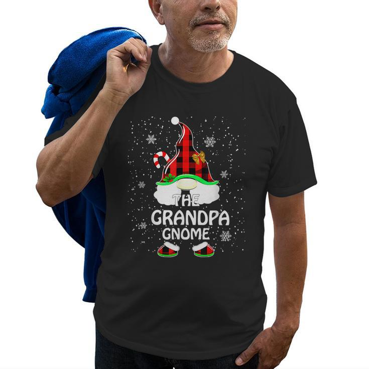 Grandpa Gnomies Red Plaid Matching Family Christma Funny Old Men T-shirt