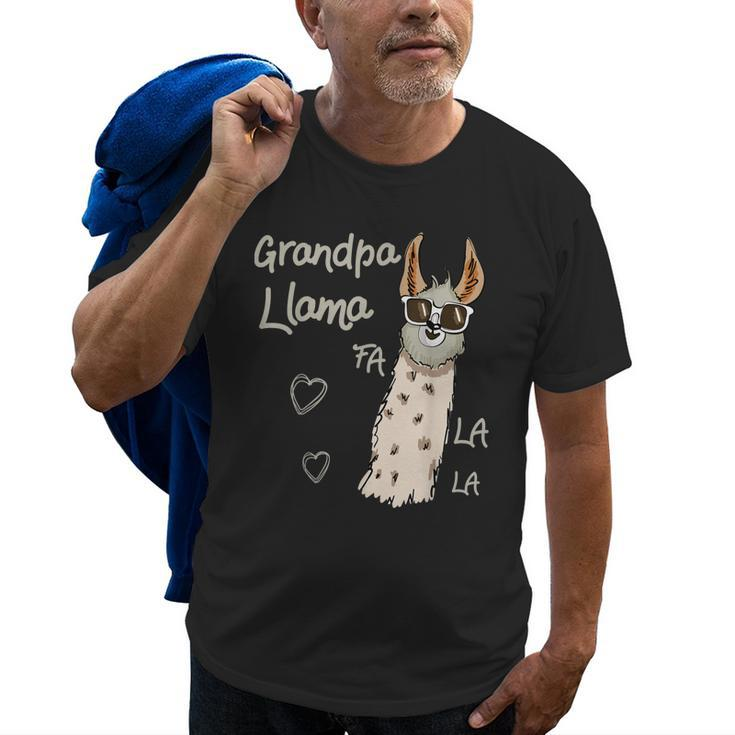 Grandpa Llama Christmas Family Matching Group Gift Old Men T-shirt