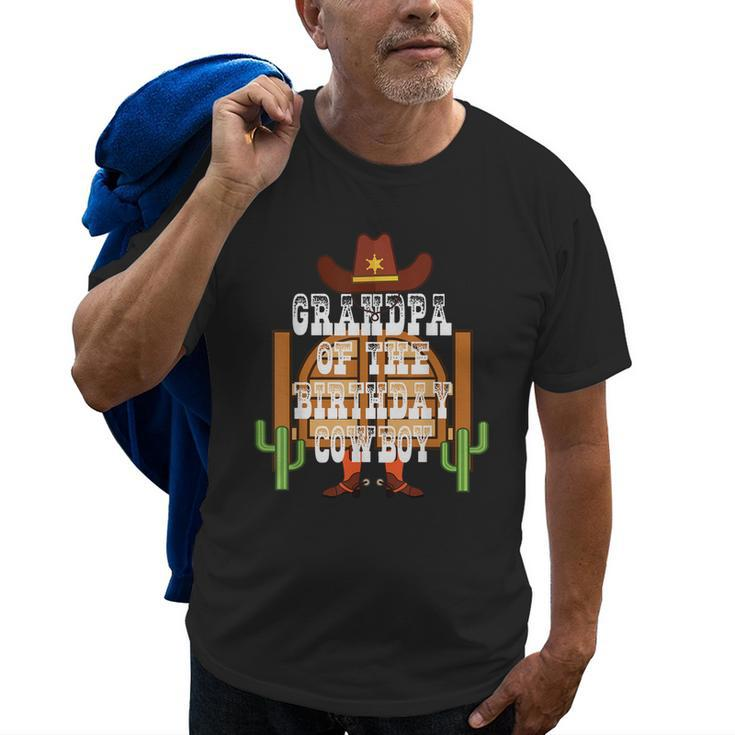 Grandpa Of The Birthday Cowboy Kids Rodeo Party Bday Old Men T-shirt