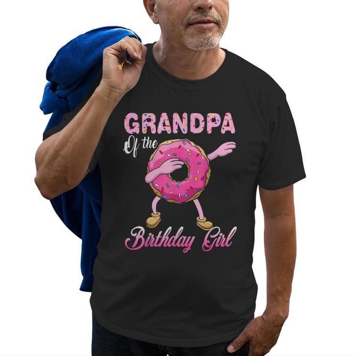 Grandpa Of The Birthday Girl Donut Dab Matching Party Old Men T-shirt