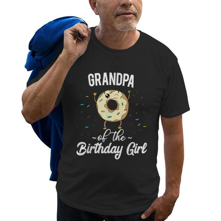 Grandpa Of The Birthday Girl Donut Theme Quote Grandfather Old Men T-shirt