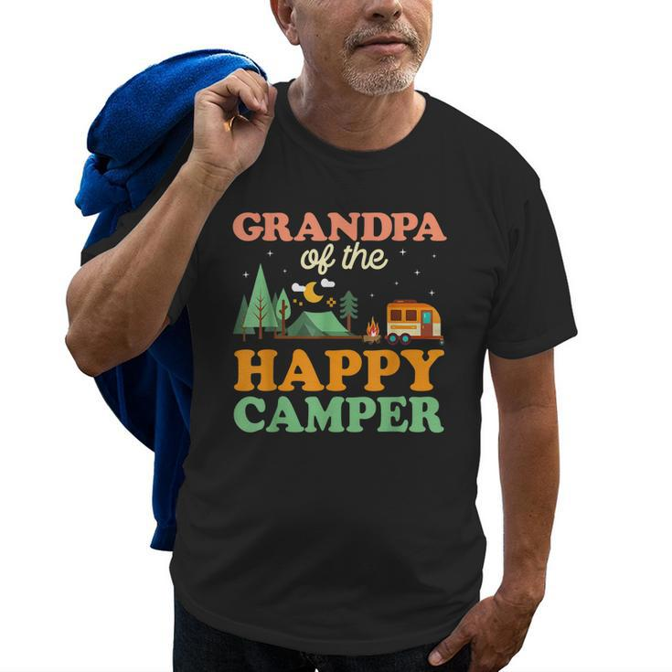 Grandpa Of The Happy Camper  Men 1St Bday Camping Trip Old Men T-shirt