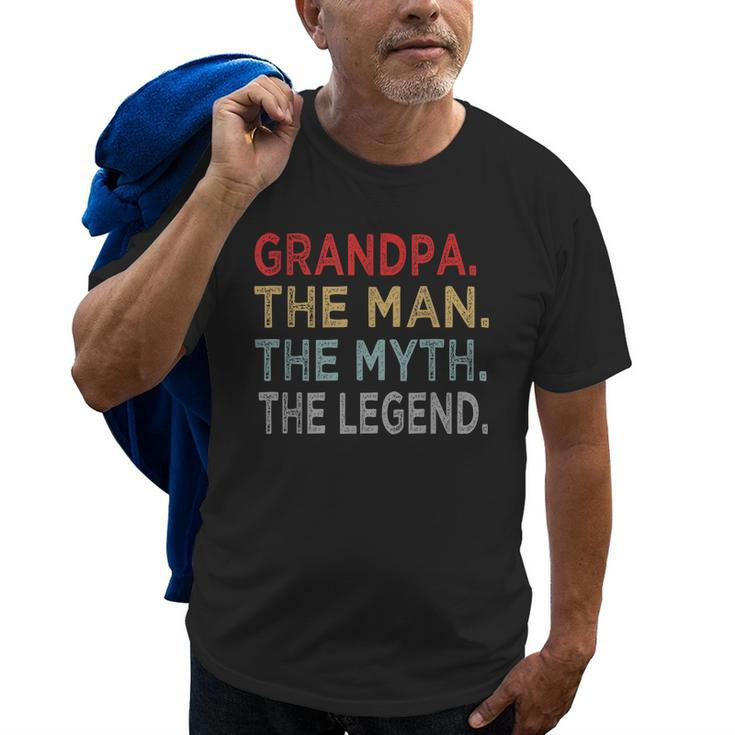 Grandpa The Man Myth Legend Fathers Day Gift Grandfathers Gift For Mens Old Men T-shirt