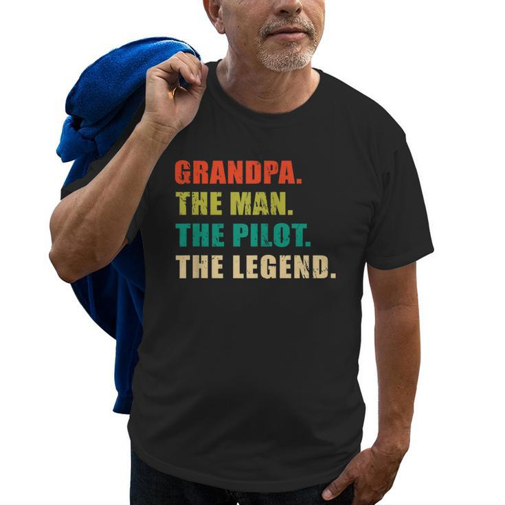 Grandpa The Man The Pilot The Legend Vintage Grandpa Old Men T-shirt