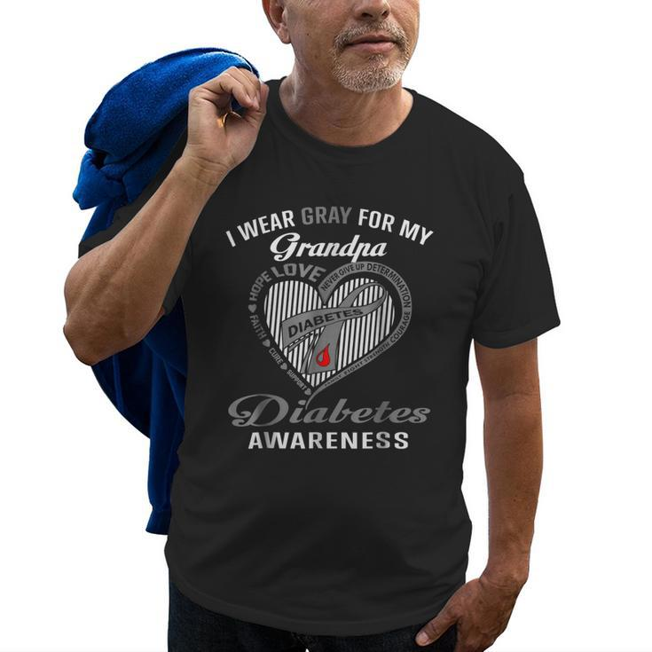 I Wear Gray For My Grandpa Diabetes Awareness T Old Men T-shirt