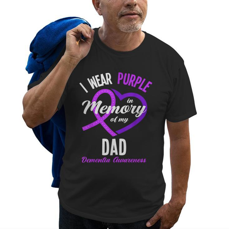 I Wear Purple In Memory For My Dad Dementia Awareness Old Men T-shirt