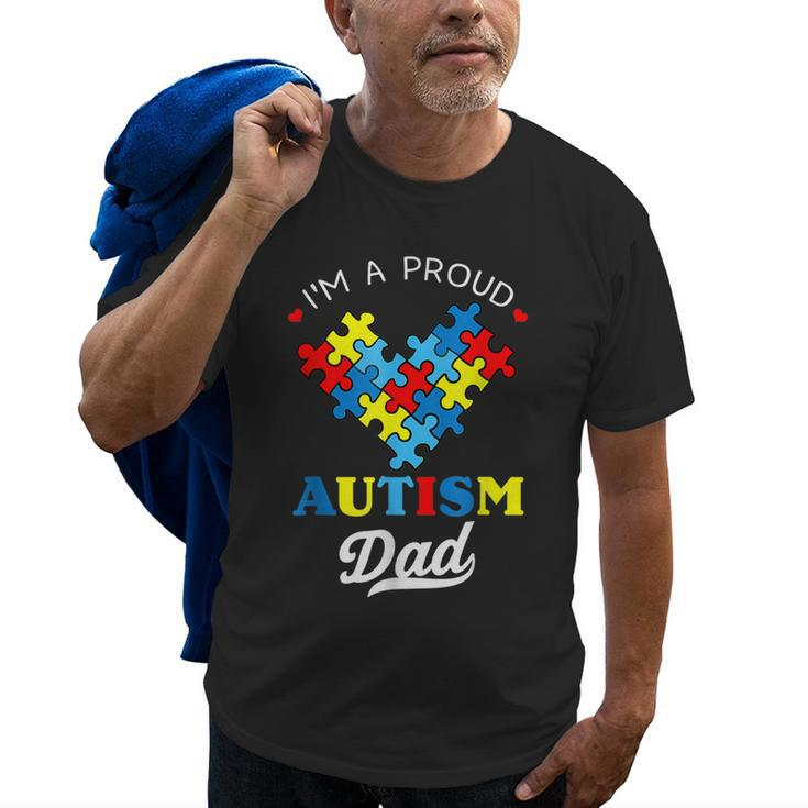 Im A Proud Autism Dad Autism Awareness Father Autistic Son Old Men T-shirt