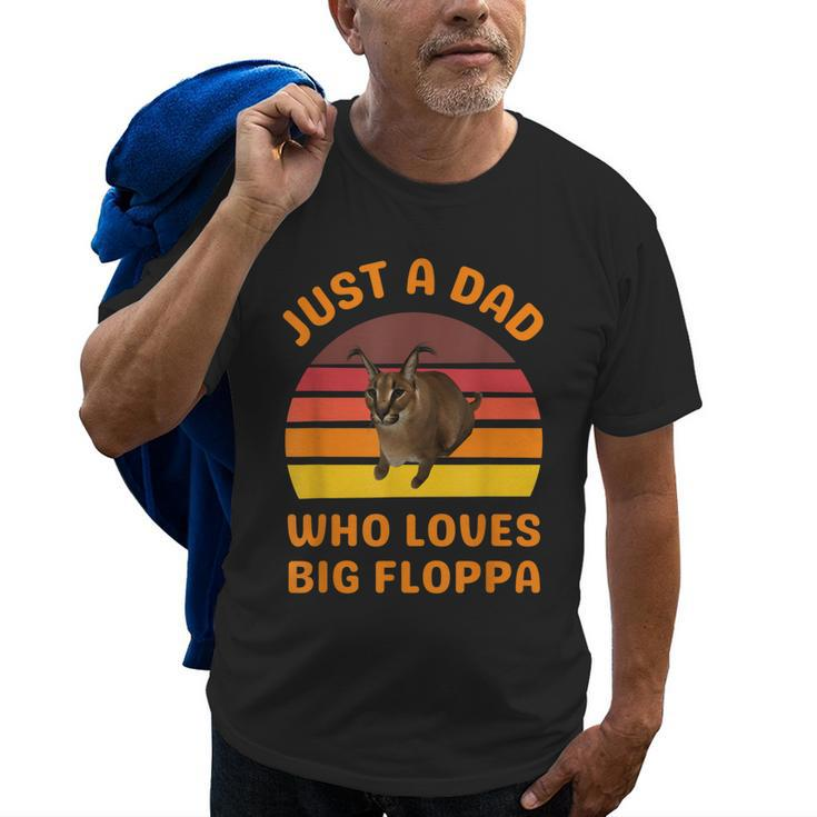Just A Dad Who Loves Big Floppa Caracal Cat Meme Old Men T-shirt
