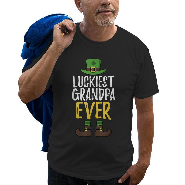 Luckiest Grandpa Ever Leprechaun St Patricks Day Pajama Old Men T-shirt