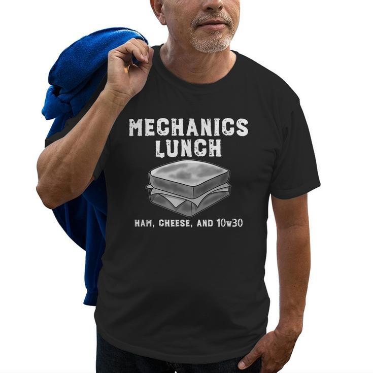 Mechanics Lunch Ham Cheese And 10W30 Funny Hot Rod Old Men T-shirt