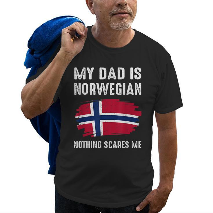 My Dad Is Norwegian Norway Pride Flag Heritage Roots Old Men T-shirt