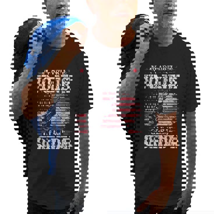 My Favorite Violinist Calls Me Grandma Usa Flag Mother Gift Old Men T-shirt