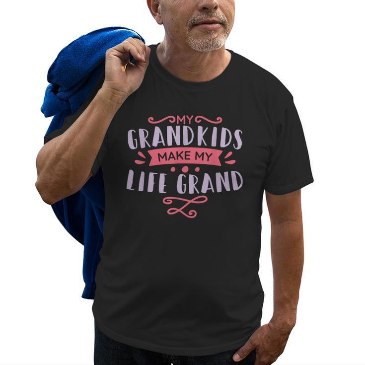 My Grandkids Make My Life Grand Family Grandpa Grandma  Old Men T-shirt Graphic Print Casual Unisex Tee