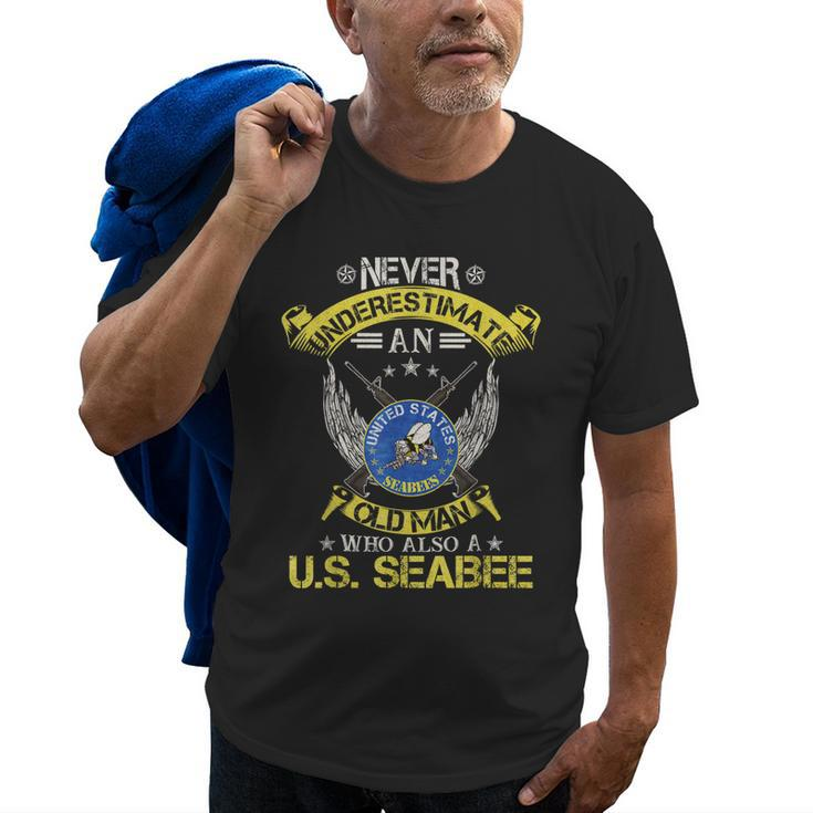 Never Underestimate An Old Man Us Seabee Military Veteran Old Men T-shirt