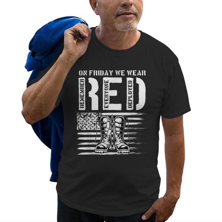 On Friday We Wear Red Friday Military Support Troops Us Flag Old Men T-shirt