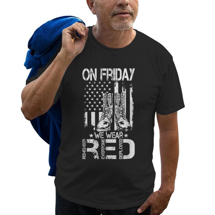 On Friday We Wear Red Remember Everyone Deployed Veteran Old Men T-shirt