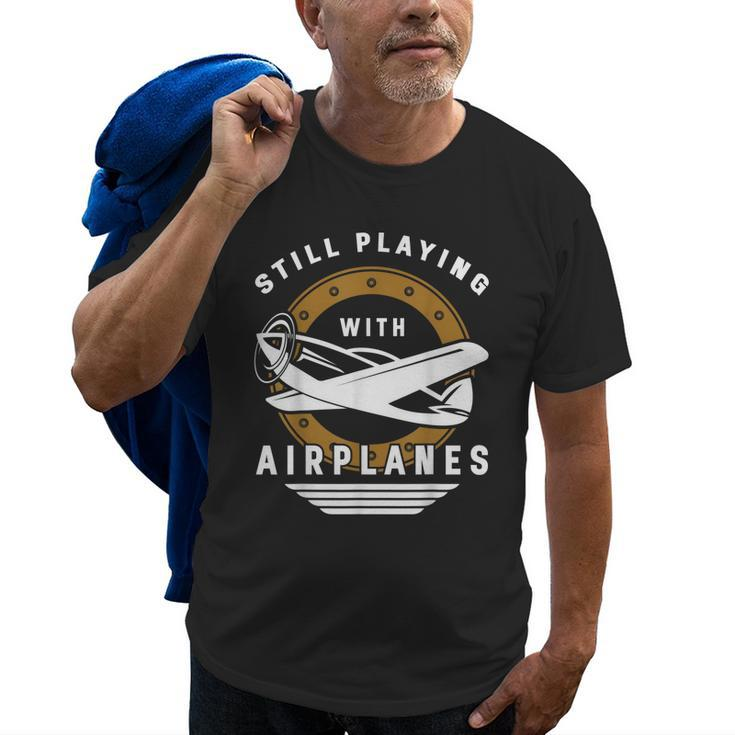 Pilot Airplane Mechanic Aviation Rc Planes Old Men T-shirt