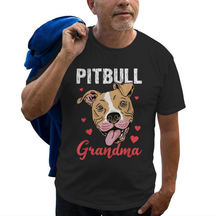 Pitbull Grandma Pawma Dog Grandparents Dog Lover Old Men T-shirt