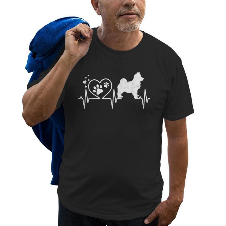 Pomsky Mom Mama Dad Heartbeat Dog Heart Gift Old Men T-shirt