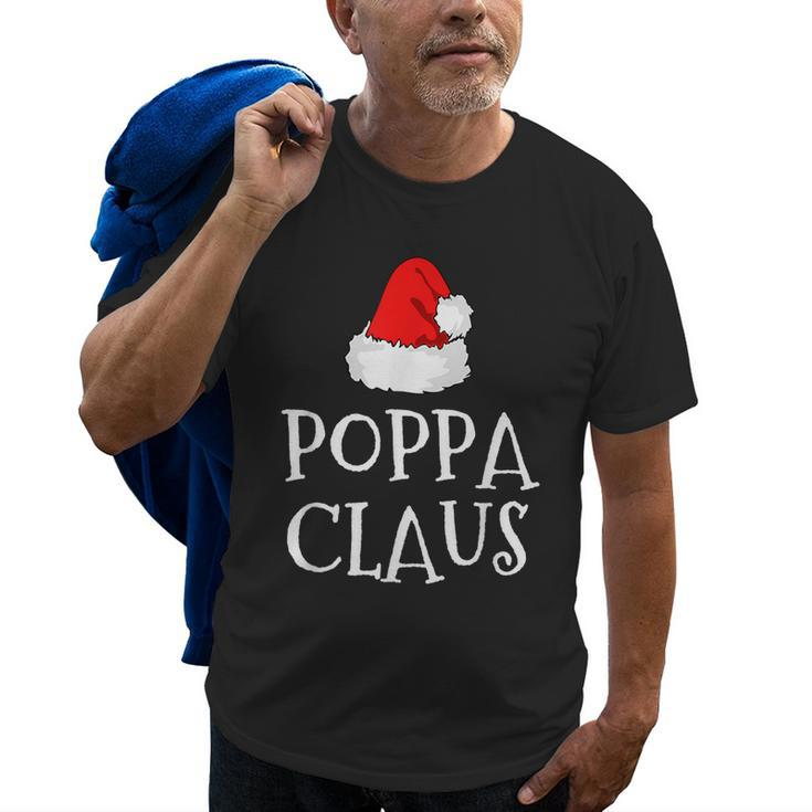 Poppa Claus Christmas Hat Family Group Matching Pajama Old Men T-shirt