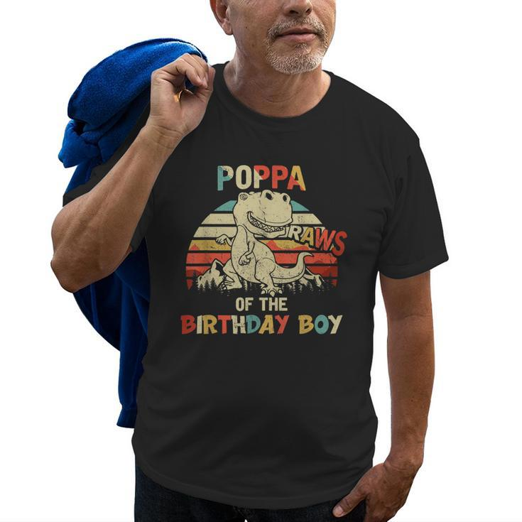 Poppa Of The Birthday Boy Dinosaur Rawr Trex Old Men T-shirt