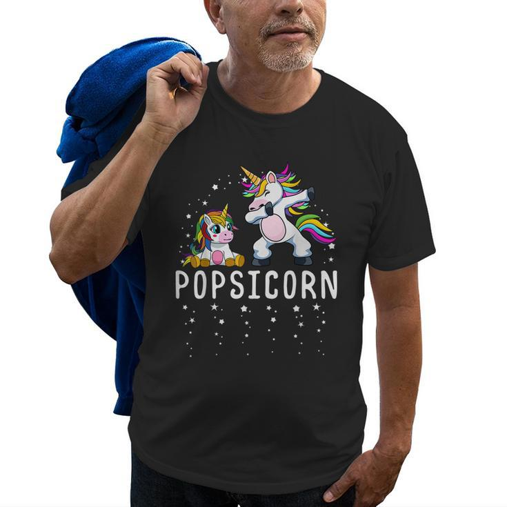 Popsicorn Dabbing Unicorn Grandpa And Baby Birthday Party Gift For Mens Old Men T-shirt