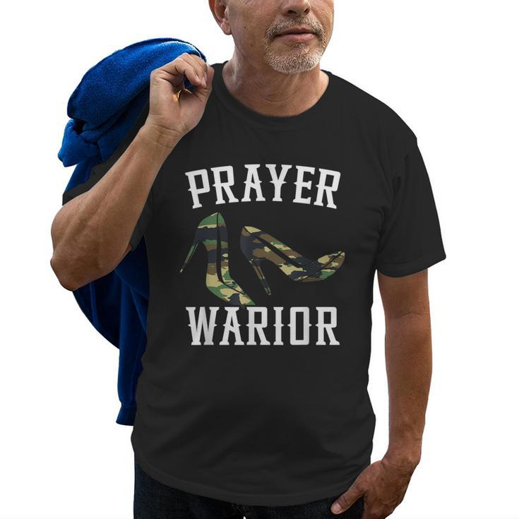 Prayer Warrior Camouflage For Religious Christian Soldier Old Men T-shirt