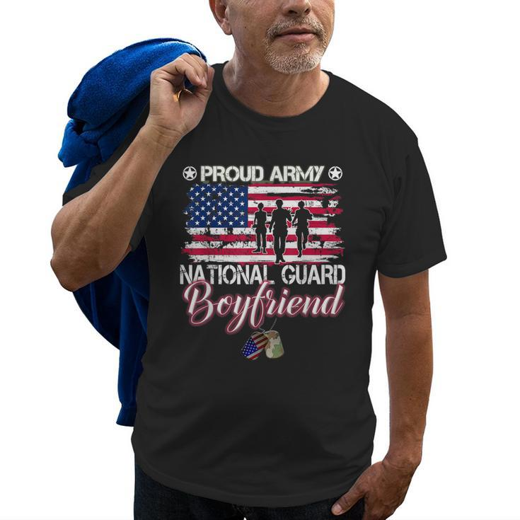 Proud Army National Guard Boyfriend Usa Heart Flag Old Men T-shirt
