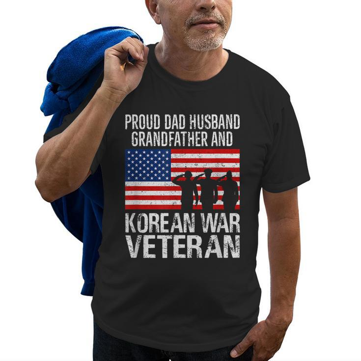 Proud Dad Husband Grandfather And Korean War Veteran Gift For Mens Old Men T-shirt