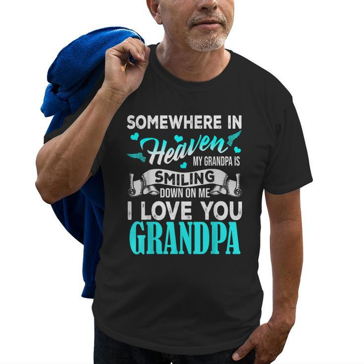 Proud My Grandpa In Heaven Happy Father Day Proud Of Grandpa Old Men T-shirt