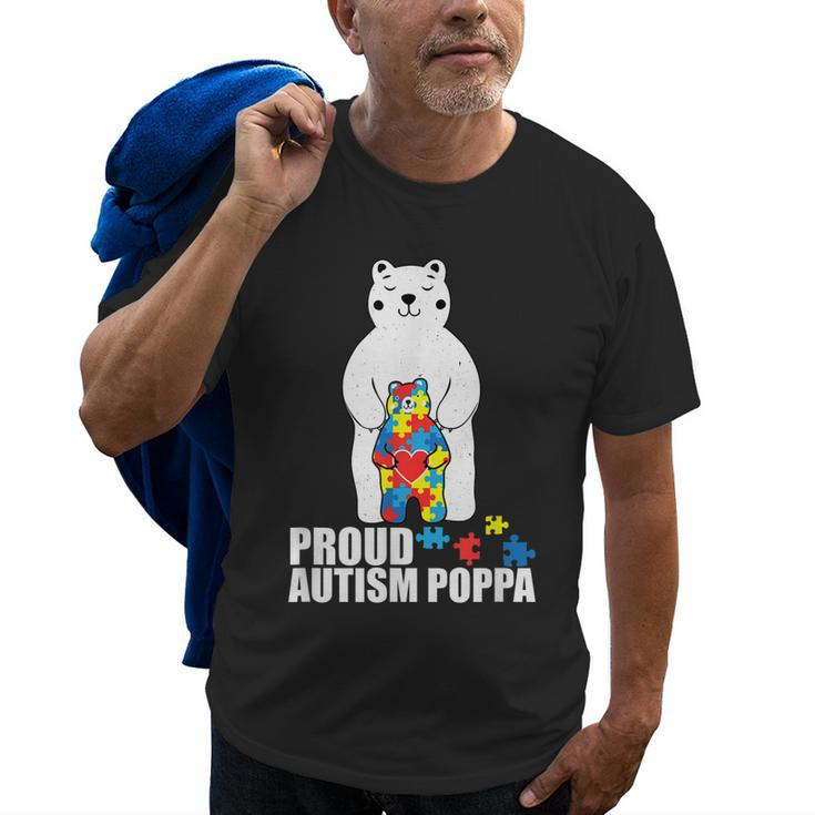 Proud Poppa Bear Autism Awareness  Love Autistic Old Men T-shirt